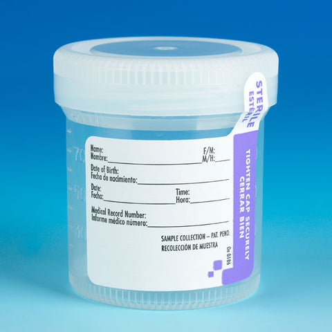 Tite-Rite container, 90mL, PP, white A-SC, tab label, STR | GLO1-6526