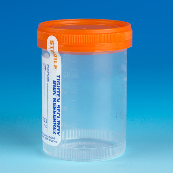 Tite-Rite container, 120mL, PP, orange A-SC,LBL,STR,1/pk | GLO1-6529