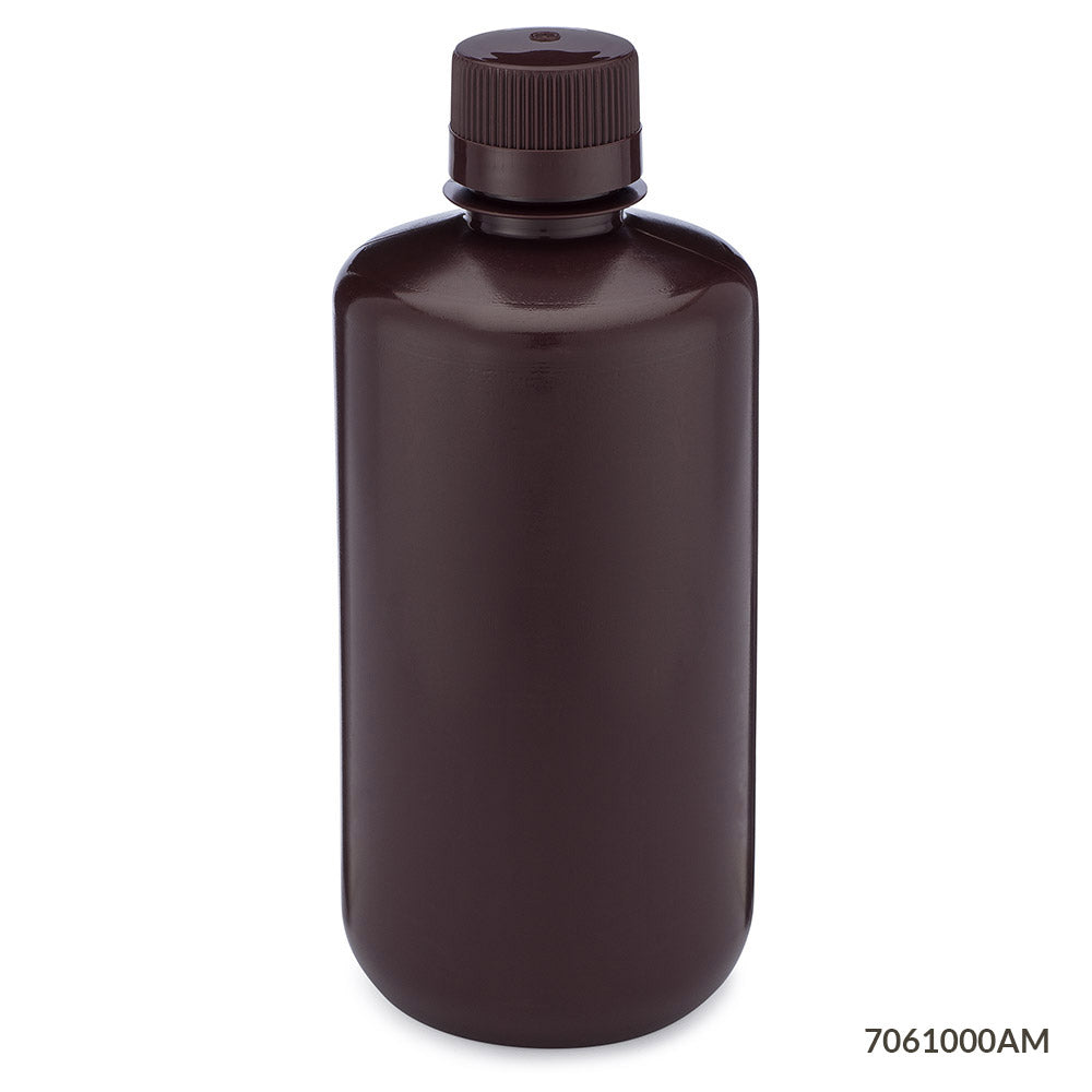 Bottle, Amber Narrow Mouth, Round, HDPE, 1000mL,  | GLO1-7061000AM