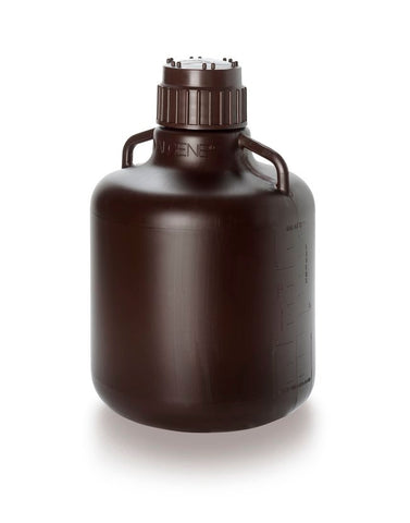 Carboy w/Handles Amber HDPE  10L | Nalgene 2256-7020