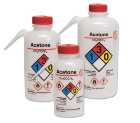 Wash Bottle Unitary™ RTK Acetone LDPE Red 500 mL | Nalgene 2436-0501