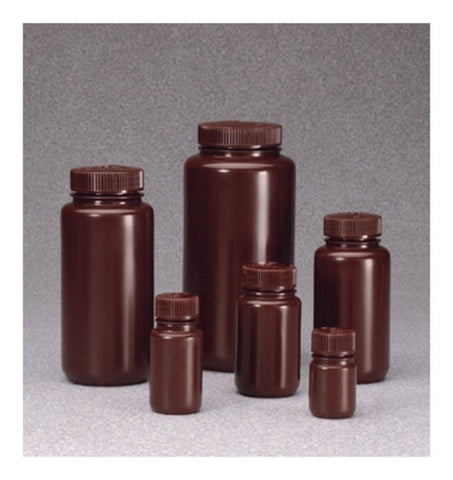 Bottle, Wide Mouth, Round - HDPE, Amber 1 oz / 30 mL (28-415) | Nalgene 312106-0001