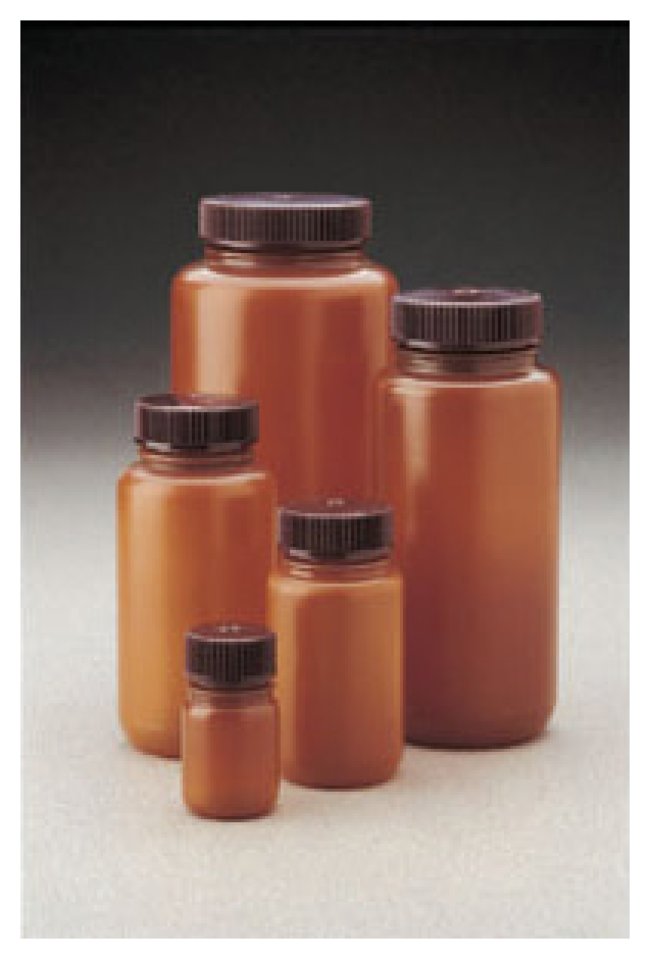 Packaging Bottle, Wide Mouth - HDPE, Translucent Amber 4 oz / 125 mL (38-415) | Nalgene 312184-0004