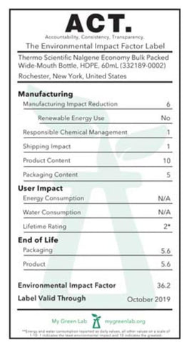 Bulk-Packed Environmental Bottle W/M HDPE 60mL | Nalgene 332189-0002