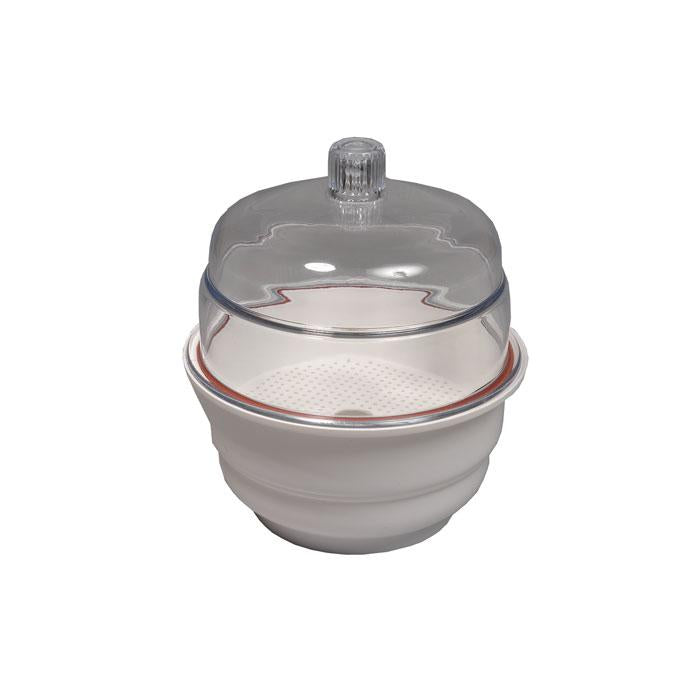 DESICCATOR, NON-VACUUM, WHITE BASE, PP/PC, 8" | UNI1-55202