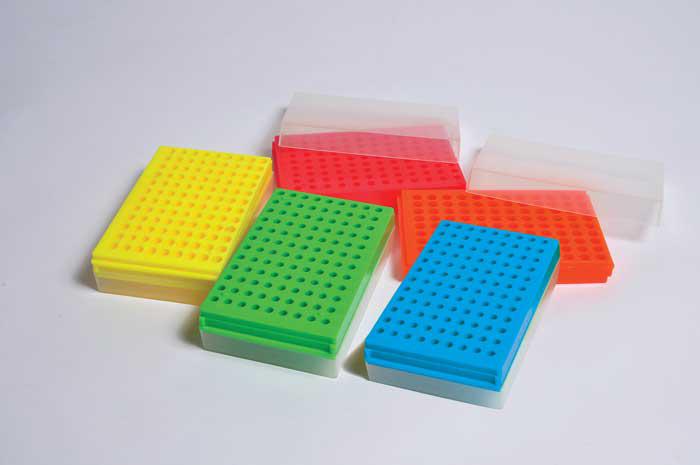 REVERSIBLE RACKS FOR MICROCENTRIFUGE TUBES, ASST COLORS, PP | UNI1-63211