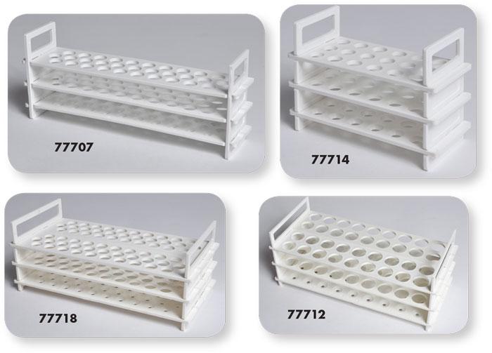 PLASTIC TEST TUBE RACKS, 3-TIER, 16MM X 31 TUBES | UNI1-77707