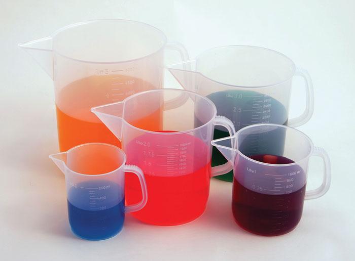 BEAKERS WITH HANDLE, SHORT FORM, PP, 5000ML | UNI1-81105