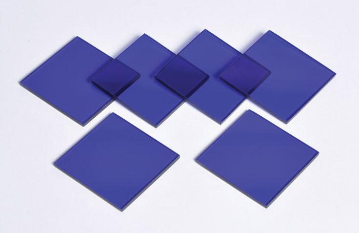 COBALT GLASS PLATES, 3" X 3", PK/6 | UNI1-CGP3X3