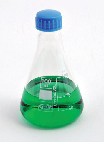 ERLENMEYER FLASK, W/SCREW CAP, BOROSILICATE GLASS, 1000ML | UNI1-FG5021-1000