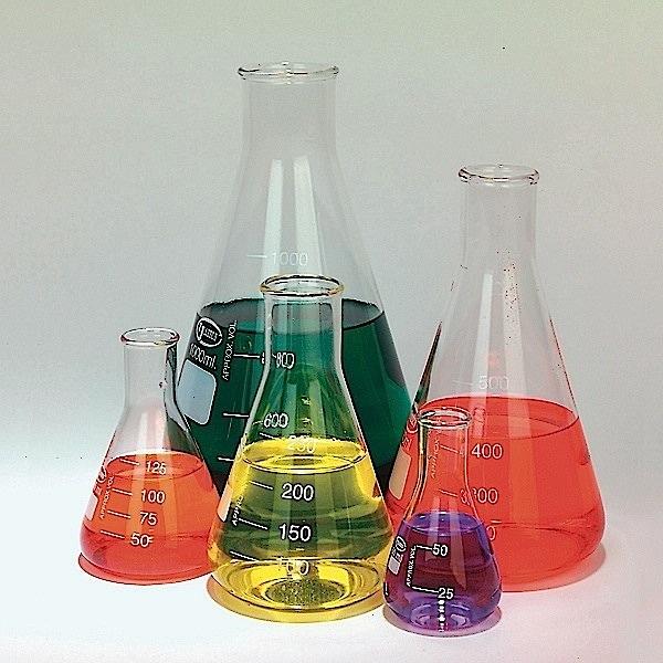 GLASS ERLENMEYER FLASKS, SET OF 5 | UNI1-FGSET5