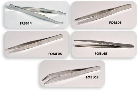 STAINLESS STEEL FORCEPS, SHARP, 5" | UNI1-FOMF05