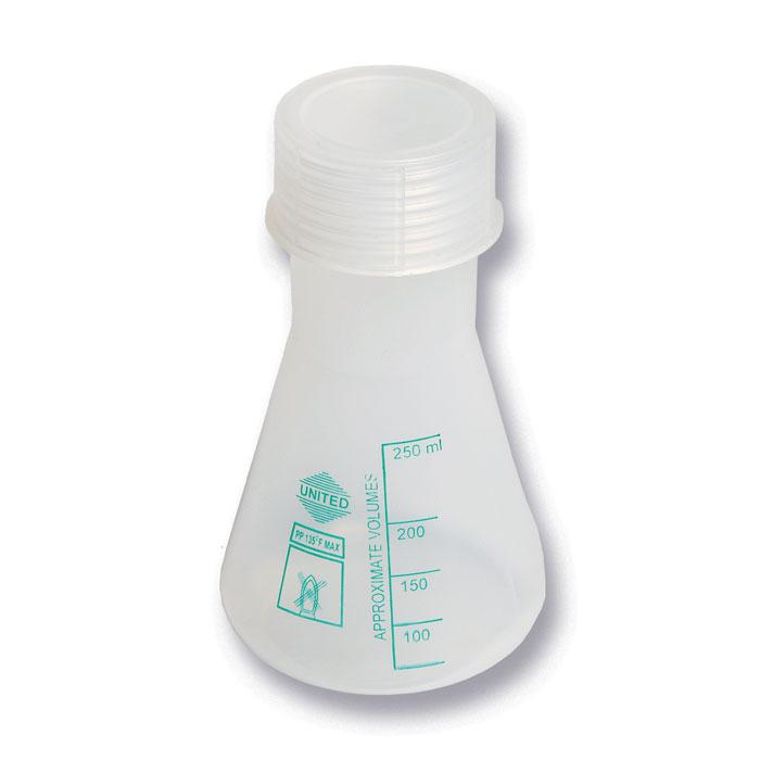 WIDE-MOUTH ERLENMEYER FLASK, PP, 125ML | UNI1-FP0125