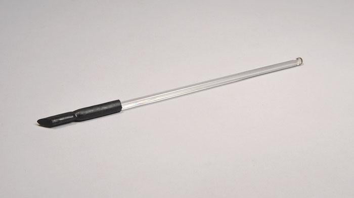 GLASS STIRRING RODS W/ RUBBER POLICEMAN, 8" LONG, 5MM DIAMETER, PK/12 | UNI1-GRPL08