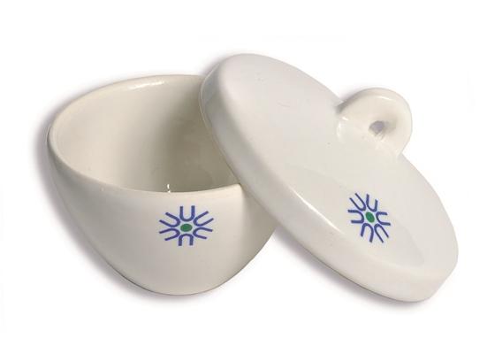 PORCELAIN CRUCIBLE, WIDE FORM, WITH COVER, 30ML | UNI1-JCL030