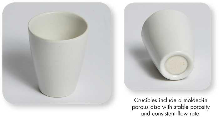 CRUCIBLES, POROUS BOTTOM, PORCELAIN 25 ML, 1.2 MICRON | UNI1-JCP25012