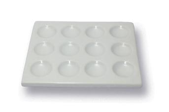 SPOT PLATE, PORCELAIN, 3 WELLS | UNI1-JSC003