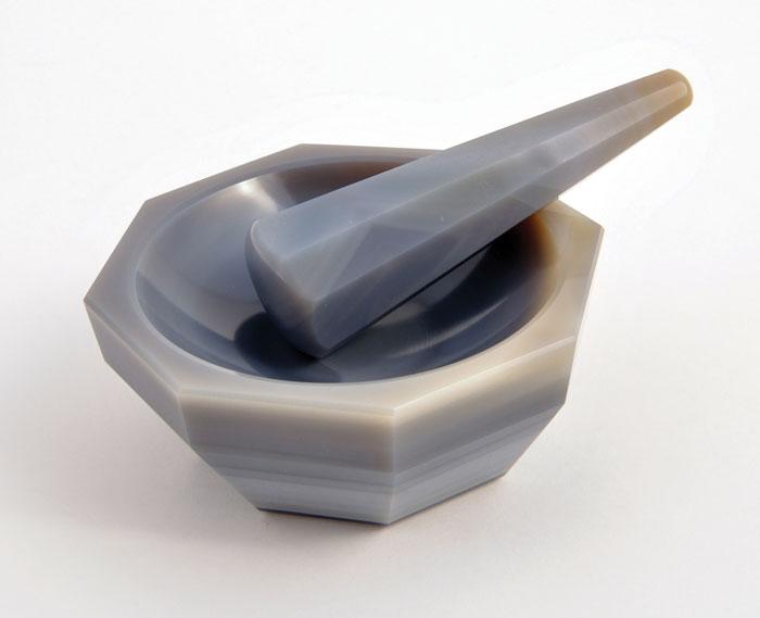 MORTAR & PESTLE SET, AGATE STONE, MORTAR OD 1.5" | UNI1-MPA015