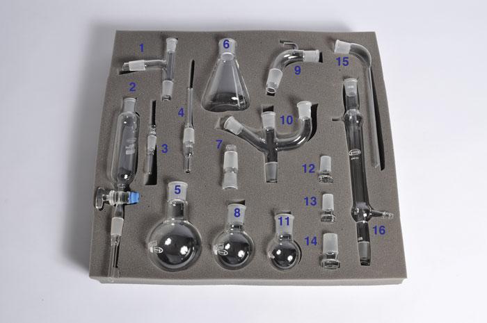 DELUXE ORGANIC CHEMISTRY GLASSWARE KIT, 16 PIECES | UNI1-ORGKIT-16