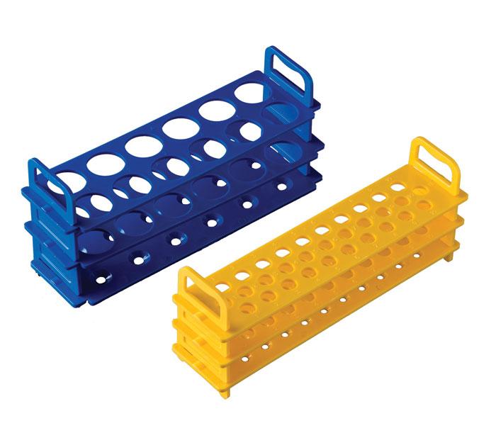 TEST TUBE RACK, PC, 16MM TUBES, 31 PLACES, BLUE | UNI1-P20708B