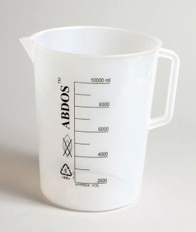 BEAKERS W/HANDLE, PRINTED GRADUATIONS, PP, 5000ML | UNI1-P50807