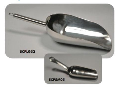 LABORATORY SCOOP WITH HANDLE, STAINLESS STEEL, 5 OZ. | UNI1-SCPSM05