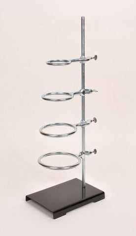 SUPPORT STAND/RING SET, 4" X 6" BASE, 18" ROD, WITH 2 RINGS (3" & 4") | UNI1-SET462