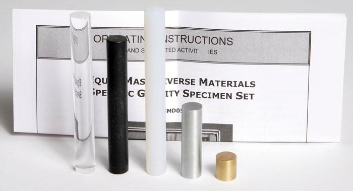 EQUAL MASS DIVERSE MATERIALS CYLINDERS, SET OF 5 | UNI1-SGMD05