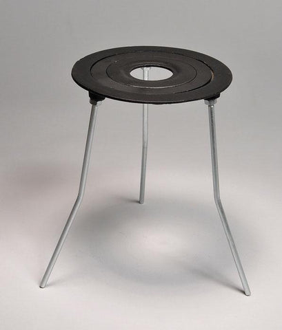 TRIPOD STAND W/ CONCENTRIC RINGS, CAST IRON, 3.5", 4.75", 6.5" RING O.D., 9" HEIGHT | UNI1-TCR6X9