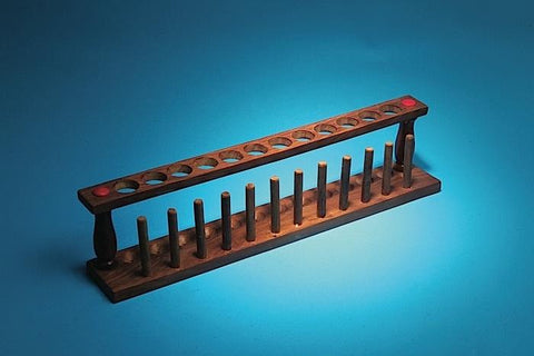 WOODEN TEST TUBE RACK, 12-TUBE | UNI1-TTHW03