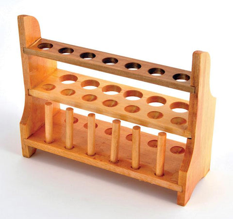 WOODEN TEST TUBE RACK, 13-TUBE | UNI1-TTHW04