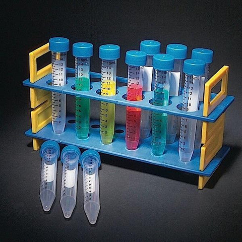 TEST TUBE RACK SET W/ 15ML PLASTIC TUBES | UNI1-TTRSET-P