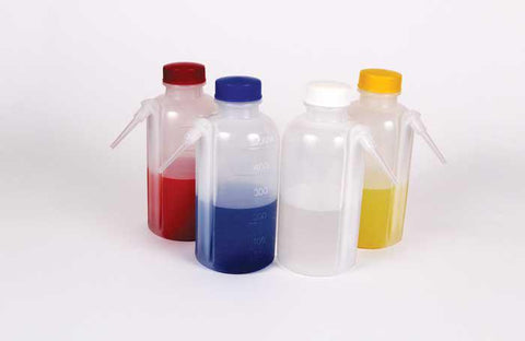 WASH BOTTLES, UNITARY, COLORED CAPS, 500ML | UNI1-WBSET4