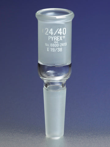 PYREX® Reducing Adapters with 24/40 Standard Taper Outer Joint and 19/38 Standard Taper Inner Joint | COR1-8800-2419
