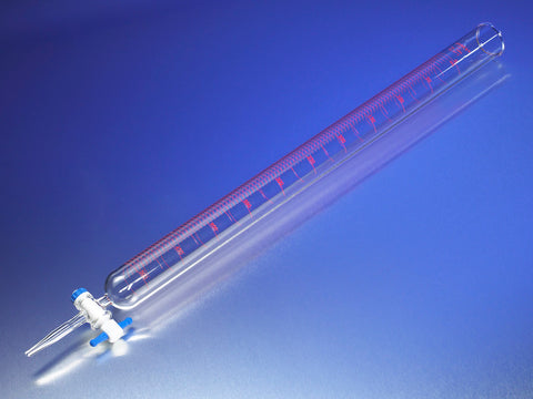 PYREX® 250 mL Dispensing Burets, Colored Scale, with Straight Bore Product Standard PTFE Stopcock | COR1-2094-250