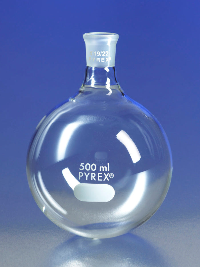 PYREX® 250 mL Short Neck Boiling Flask, Round Bottom, 24/40 Standard Taper Joint | Corning 4320-250