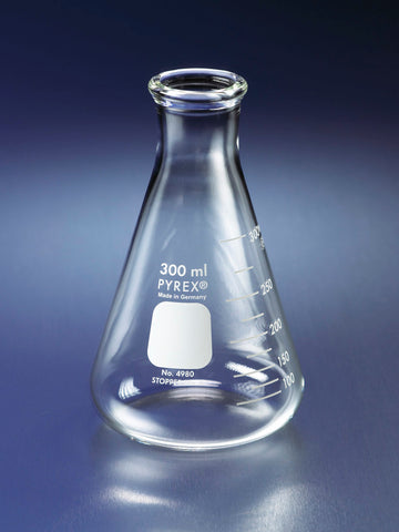 PYREX® 4L Narrow Mouth Erlenmeyer Flasks with Heavy Duty Rim | Corning 4980-4L