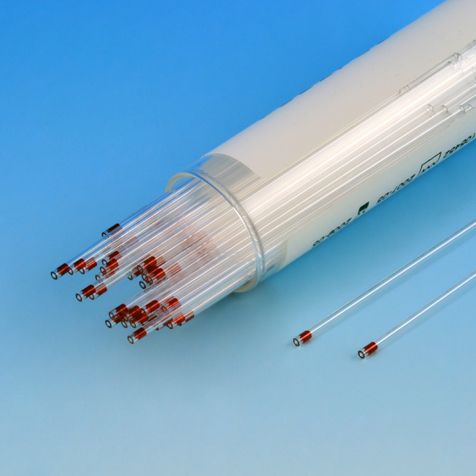 Capillary tube, sodium heparin, red tip, soda lime glass | GLO1-51613